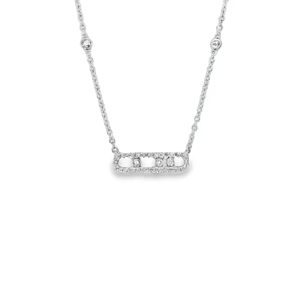 Diamond Bar Pendant Necklace