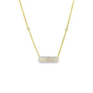 Diamond Bar Pendant Necklace