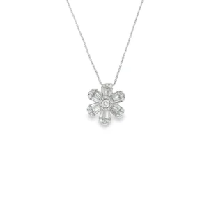 Diamond Floral Pendant Necklace