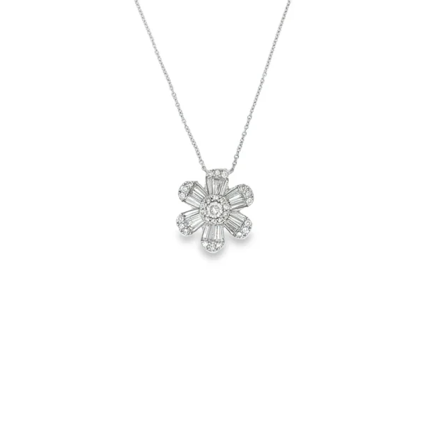 Diamond Floral Pendant Necklace