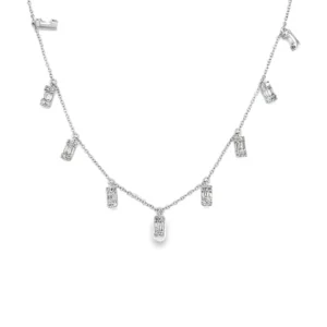 Baguette Diamond Station Necklace