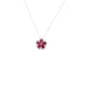 Floral Ruby Pendant Necklace