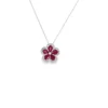 Floral Ruby Pendant Necklace