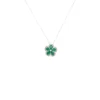 Floral Emerald Pendant Necklace