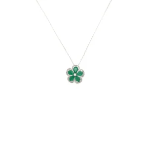 Floral Emerald Pendant Necklace