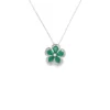 Floral Emerald Pendant Necklace