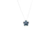 Sapphire Flower Pendant Necklace
