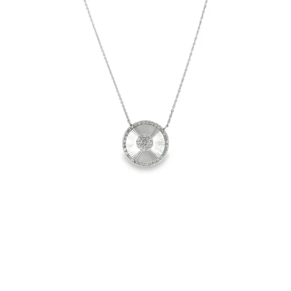Circle Sunburst Diamond Necklace