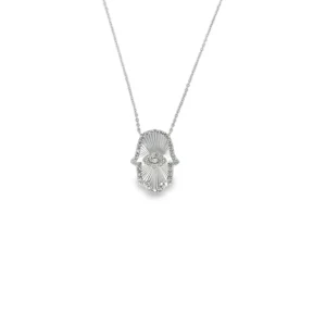 Hamsa Diamond Pendant Necklace