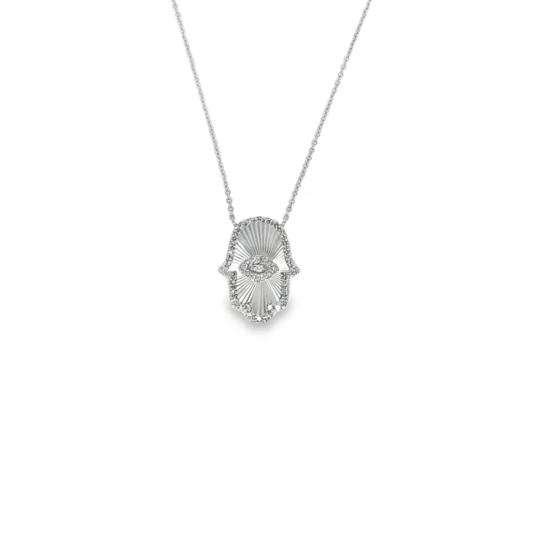 Hamsa Diamond Pendant Necklace