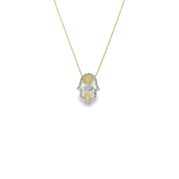 Diamond Hamsa Pendant Necklace