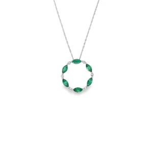 Emerald Circle Pendant Necklace