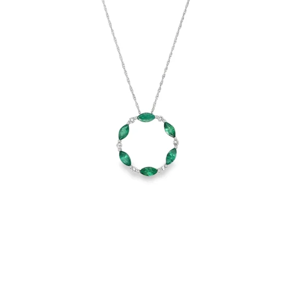 Emerald Circle Pendant Necklace