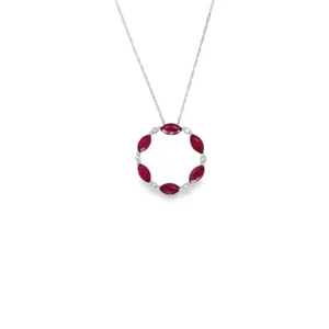 Ruby Circle Pendant Necklace
