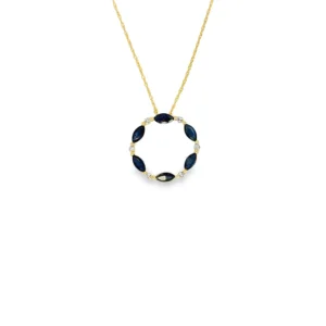 Marquise Sapphire Circle Necklace