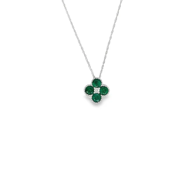 Emerald Clover Pendant Necklace