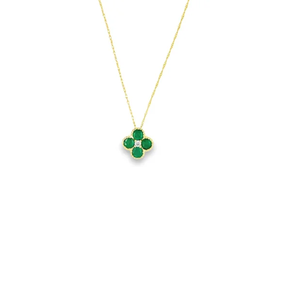 Emerald Clover Pendant Necklace