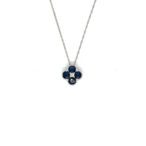 Sapphire Clover Pendant Necklace