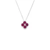 Ruby Floral Pendant Necklace