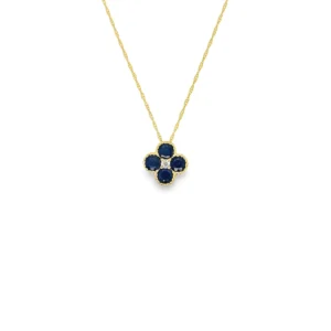 Clover Gemstone Pendant Necklace