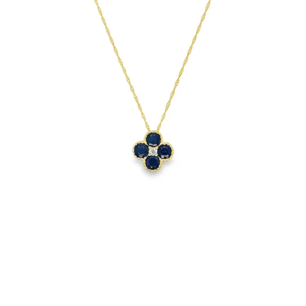 Clover Gemstone Pendant Necklace