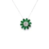 Emerald Floral Pendant Necklace
