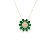 Emerald Flower Pendant Necklace