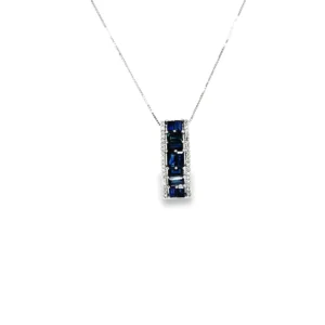 Sapphire Diamond Bar Pendant
