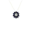 Sapphire Flower Pendant Necklace