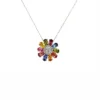 Multicolor Gemstone Flower Necklace