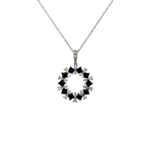 Sapphire Circle Pendant Necklace