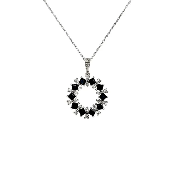 Sapphire Circle Pendant Necklace