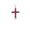 Ruby Cross Pendant Necklace