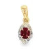 Ruby Halo Pendant Necklace