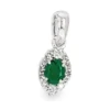 Emerald Halo Pendant Necklace