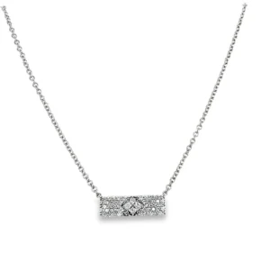 Diamond Bar Pendant Necklace