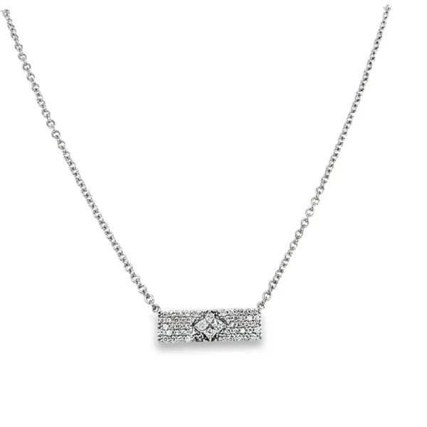 Diamond Bar Pendant Necklace