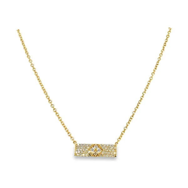 Diamond Bar Pendant Necklace