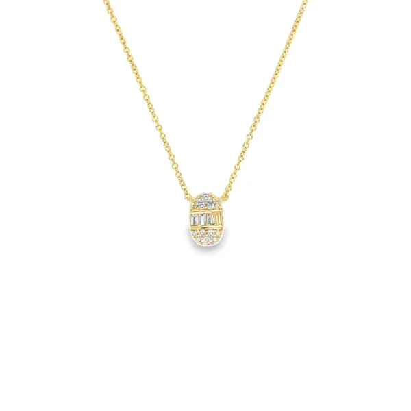 Oval Diamond Pendant Necklace