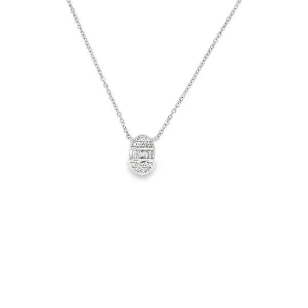 Diamond Oval Pendant Necklace