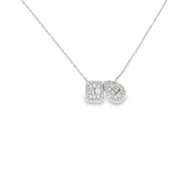 Double Halo Pendant Necklace