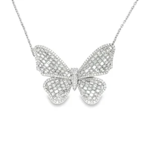 Butterfly Diamond Pendant Necklace