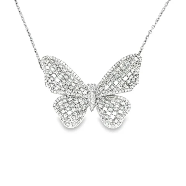 Butterfly Diamond Pendant Necklace