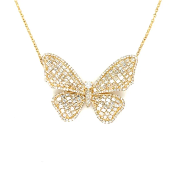 Butterfly Diamond Pendant Necklace