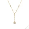 Teardrop Diamond Y Necklace