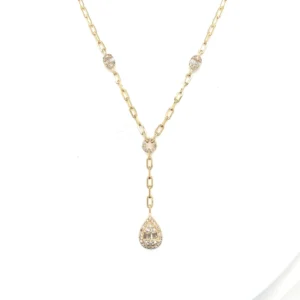 Teardrop Diamond Y Necklace