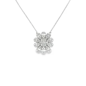 Floral Diamond Pendant Necklace