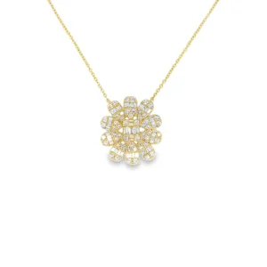 Floral Diamond Pendant Necklace