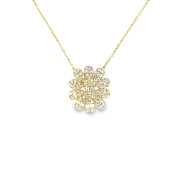Floral Diamond Pendant Necklace