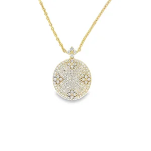 Diamond Disc Pendant Necklace